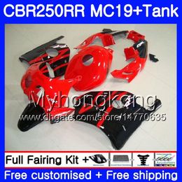 Injection Mould glossy red black Body+Tank For HONDA CBR 250RR 250R CBR250RR 88 89 261HM.18 CBR 250 RR MC19 CBR250 RR 1988 1989 Fairings Kit