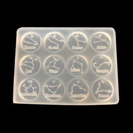 Twelve Constellations Small Round Brand Mould Sugar Chocolate Cake Decorative Silicone Mould Wholesale Fast Shipping ZC2816