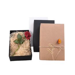 black kraft paper boxes cardboard box for shoes clothes gift packaging