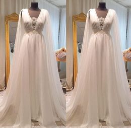 Vintage Bohemian Brautkleider 2019 Modest mit transparentem Ausschnitt A-Linie Spitze Tüll Boho Country Brautkleider Vestidos de Noiva Günstig