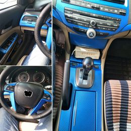 Per HONDA Accord 2008-2013 Interni Pannello di Controllo Centrale Maniglia Della Porta 3D/5D Adesivi In Fibra di Carbonio Decalcomanie Car styling Accessorie