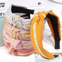 Knot Turban Letter Headband Elastic Hairband Hair Accessories for Girls No Slip Stay on Knotted Head band Hair Band for Women