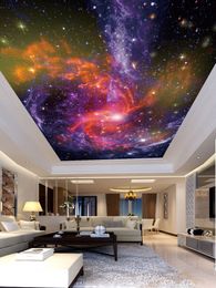 Custom 3D Photo Wallpaper Night dazzling clouds starry sky Ceiling Wall Painting Living Room Bedroom Wallpaper Home Decor