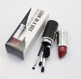 Makeup Brand Look In A Box Basic Brush 4pcs set brushes set with Big Lipstick Shape Holder TOOLS good item