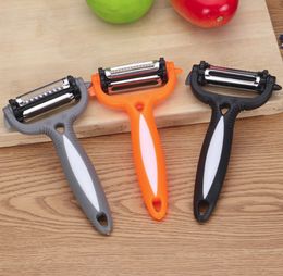 Fruit Vegetable Graters Stainless Steel Carrot Potato Peeler Cutter Slicer Easy Kitchen Tool 3 in 1 Rotary Blade Slices