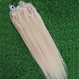 Micro Loop Human Hair Extensions Straight 100G Micro Loop Ring Hair Highlight Colour Remy Pre Bonded Hair Extension