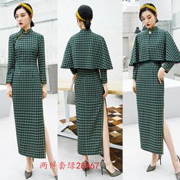 Autumn winter Chinese Tang Suit Women elegant Clothing Chinese Traditional Costume Party dress long sleeve vintage Qipao