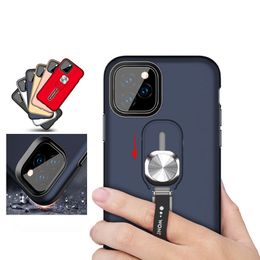 Finger Holder Phone Case For iPhone 11 Pro Max XS XR X Hybrid Armour Defender Kickstand Case Fringer Grip Stand Car Mount Cover