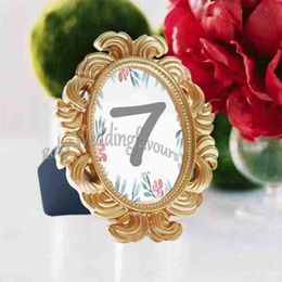 30PCS Gold Baroque Photo Frame Place Card Holder Wedding Favours Bridal Shower Event Reception Table Decors Anniversary Party Giveaways