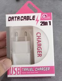 -Schnellladung 2 in 1 EU Us-stecker 5 V 2A Adapter Home Travel Ladegerät Kits USB Kabel 2,0 Daten Sync Kabel Für Galaxy S4 S6 S7 Andriod