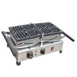 FREE SHIPPING Wholesale Electric industrial square waffle machines 110V 220V commercial rotating belgian waffle making machine