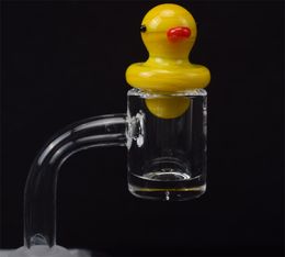 20mm OD Flat Top Quartz Banger Nail With Glass Duck Carb Cap 4mm Wall 10mm 14mm 18mm Female Male Joints For Glass Bong