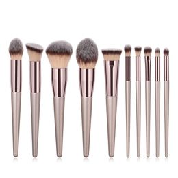 Women's Fashion Brushes Wooden Foundation Cosmetic Eyebrow Eyeshadow Brush Makeup Brushes Set 4pcs/9pcs/10pcs Set J1547