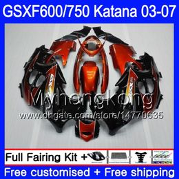 GSXF-600 orange blk factory For SUZUKI KATANA GSXF 750 600 GSXF600 03 04 05 06 07 293HM.63 GSX 750F GSXF750 2003 2004 2005 2006 2007 Fairing