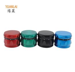 New Zinc Alloy Four-layer Drum Type Smoke Grinder with Drill