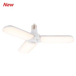 New three-leaf folding fan light led UFO lamp Creative new three-leaf light 180 degrees bulb Industrial indoor light