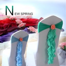 Good quality Wedding decorations Chair covers with ribbons Creative design chair sash for banquet party decorations