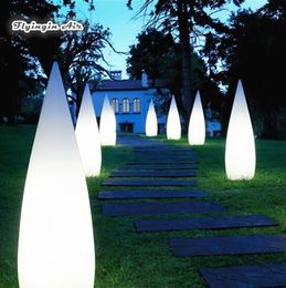 Simulated Candle Flame Shape Inflatable Lamppost 2m/3m Street Lighting Cone Balloon For Party Night Decoration