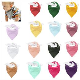 Baby Bibs Solid Bandana Drool Turban Waterproof Super Soft Unisex Saliva Towel Burp Cloths Accessories Triangle Scarf Feeding Apron B7449