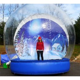 2021 New Inflatable Decoration Snow Globe For Christmas 3M Dia Human Size Snow Globe Photo Booth Customised Backdrop Christmas Yard Clear Bubble Dome