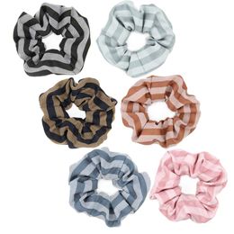 New arrival Fashion women color stripes Hair bands cute flower hair scrunchies girl's hair Tie Accessories Ponytail Holder