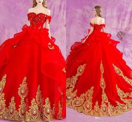 Delegar multitud botella Vestido Rojo Quinceañera Dorado Online | DHgate