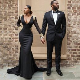 Handsome Black Groom Tuxedos Notch Lapel Groomsmen Wedding Tuxedos Fashion Men Formal Prom Jacket Blazer Suit(Jacket+Pants+Tie) 1279