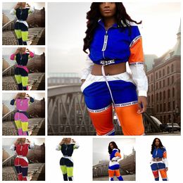 Tracksuits 2021 European spring and summer fashion long-sleeved zipper hooded trousers pocket sports suit support mixed batch