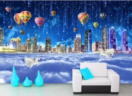 modern living room wallpapers Dream Starry City Yunhai Wonderland Sky City TV Background Wall