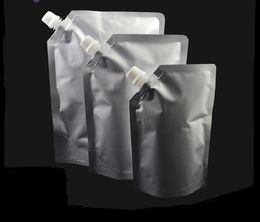 300Pcs/Lot Doypack Aluminum Foil Spout Pouch Bag For Drinking Liquid Storage Bag Jelly Milk Sauce Oil Stand Up SN566