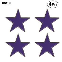 Purple Star Lapel Pin Badge Lapel Pin Flag badge Brooch Pins Badges 4PC
