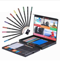 Tinpa 41 Pieces Drawing Pencils Watercolor Pencils and Sketch Pencils Set with Drawing Tool in Portable Roll Bag Ideal Gift for Beginners