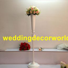 White or gold Gold Candle Holders Metal Candlestick Flower Vase Table Centerpiece Event Flower Rack Road Lead Wedding Decoration decor0786