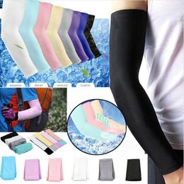 Arm Sleeves Warmers Sports Sleeve Sun UV Protection Hand Cover Cooling Warmer Running Fishing Cycling Ice Silk Hicool Cooling Sleeve Covers