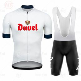 Duvel beer white cycling jersey set 2020 pro team cycling clothing 19D gel breathable pad ROAD MOUNTAIN bike wear racing clothes