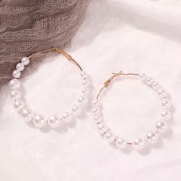 Fashion- pearls gold hoop earrings for women luxury pearl earrings girl dangle hoops fashion ear Jewellery accessories gift free shipping