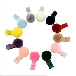 Girls Korean Style Ins Pretty Party Hairpins Childrens Candy Color Fur Ball Kawayi Hair Clips Toddlers Hair Accessories