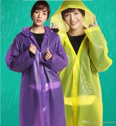 2019 Fashion Women Men Adults EVA Environment Transparent Raincoat With Hood For Rain Coat Outdoor Rainwear Waterproof Poncho