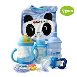 7PCS/Pack Cotton Cartoon Bib Teether Baby Comfort Pacifier Chain Supplement Bottle Set Baby Pacifiers And Accessories