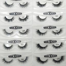 Meixueer Mink Eyelashes Natural Long 3D Mink Lashes Hand Made False Lashes Plastic Cotton Stalk Makeup False Eyelash 52 Styles