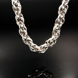 18-40 inch Father Gifts Mens gifts 9mm Silver stainless steel Huge Fashion Rope twist Chain necklace Mens women rope chain necklace