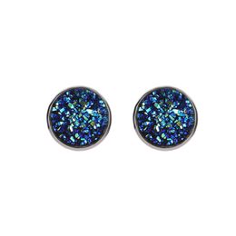 Simple Geometric Fantasy Starry Sky Earring Studs Round Frosed Gypsophila Stainless Steel Earrings Fashion Jewelry Mix Colors Wholesale