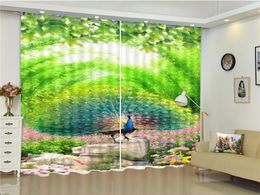 Wholesale Curtain Fantasy Forest Beautiful Peacock Open 3D Animal Curtains Exquisite Superior Interior Curtains