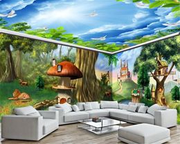 3d обои Mural Экстремальная Фантазия Сказочный лес животных Замок весь дом фон стена стенописи бумаги