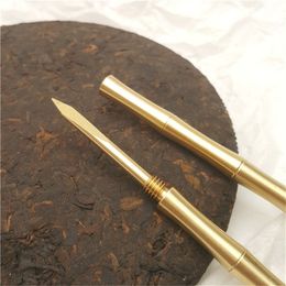 Vendite calde rame puro pu er tè ago pu erh puer tè coltello vassoio scatola da tè accessori 1 pz