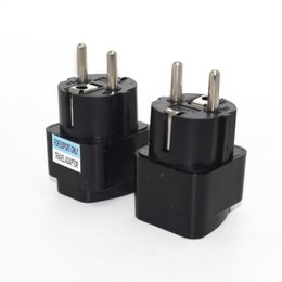 Black International Universal 2 Pin UK/US/AU To EU Plug Adapter Italy Travel Charger Electrical Plug Adaptor Converter Socket