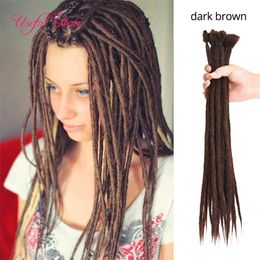 Crochet Hair Extensions Dreads Hard Dreadlocks Hair Extensions Burgundy Synthetic Crochet Braids Locs for Women Braided Synthetics