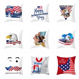 July 4th Pillow Case American Independence Day Pillowcases Home Office Sofa Cushion Cover American Flag Throw Pillow Cases