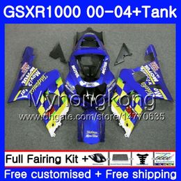 +Tank For SUZUKI GSX R1000 GSX-R1000 GSXR1000 01 02 03 04 299HM.11 GSXR-1000 K2 K3 GSXR 1000 Movistar Blue 2000 2001 2002 2003 2004 Fairing