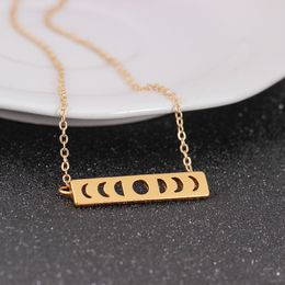 Choker Necklace Sun Moon Phase Lunar Eclipse Chains Necklaces For Women Vintage Jewellery Collier Statement Necklace